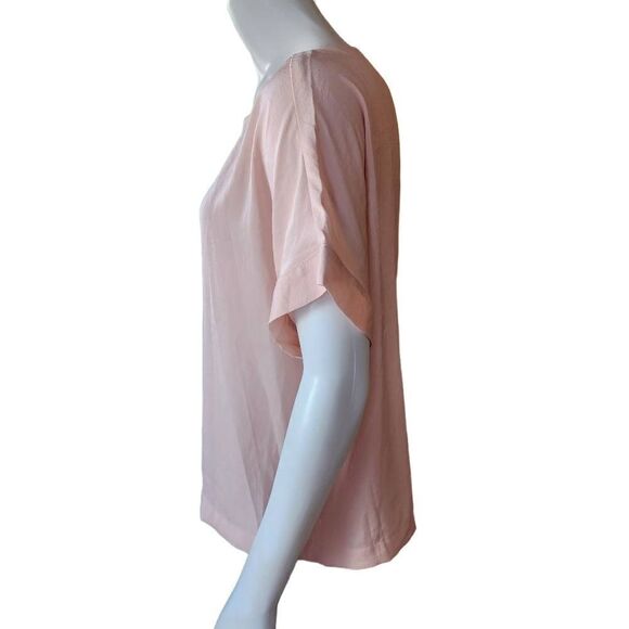 NWT Cupcakes & Cashmere Koryn Satin Boat Neck Tea Rose Blouse (S & M) - Picture 5 of 7